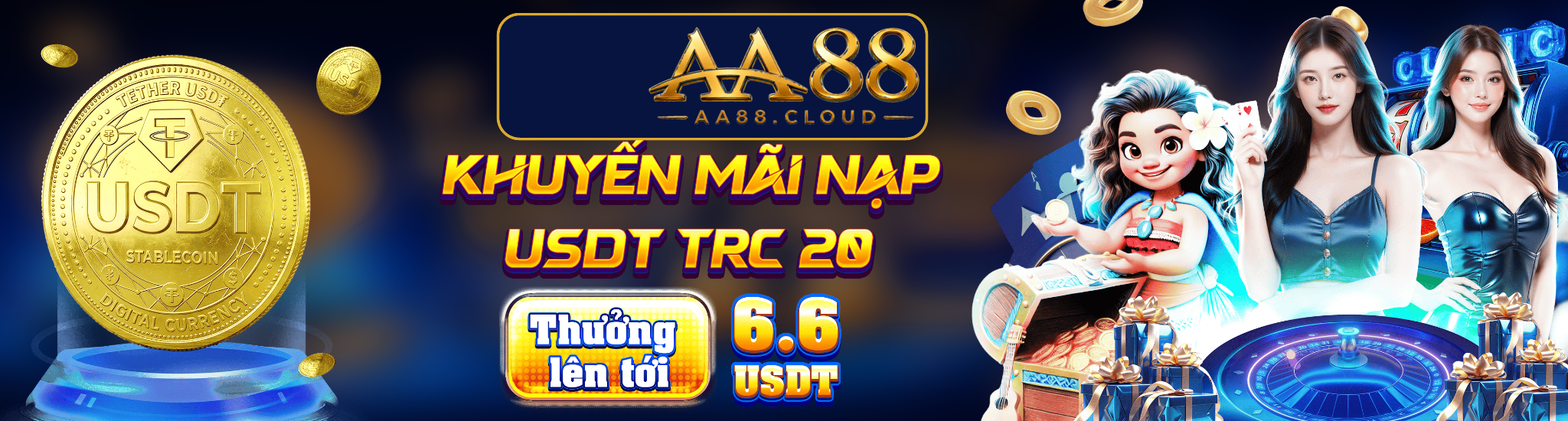 Trang chủ AA88 – Banner ưu đãi USDT TRC20 Banner trang chủ AA88 và thông tin ưu đãi USDT TRC20