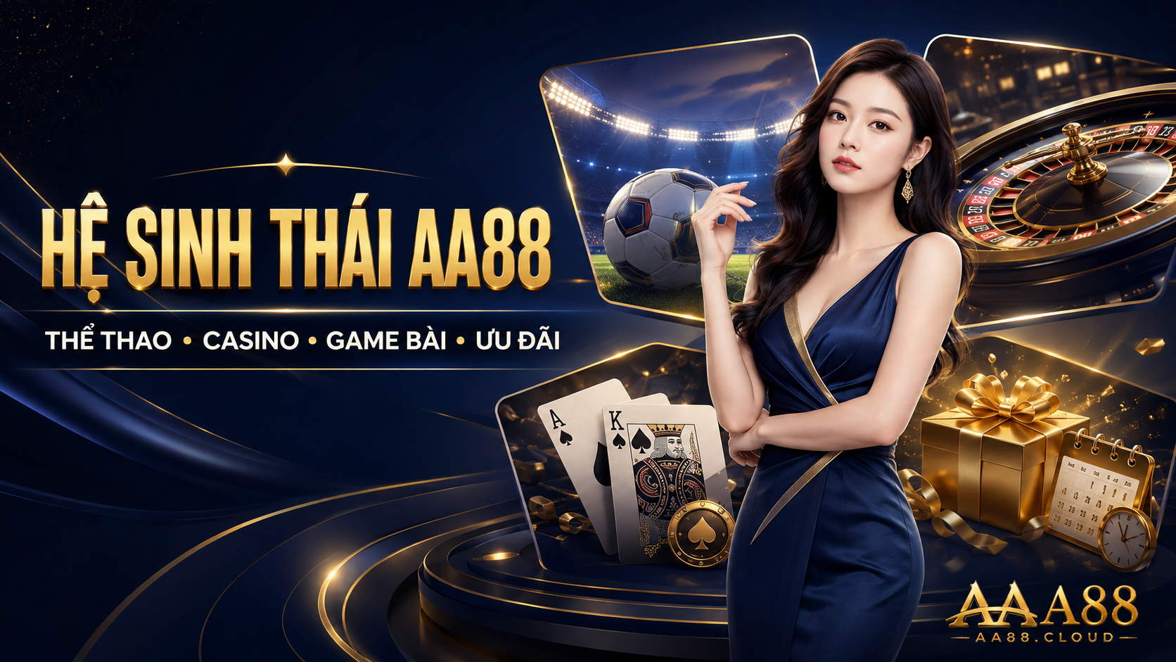 Hệ sinh thái AA88 gồm thể thao, casino, game bài và các chương trình ưu đãi theo từng thời điểm