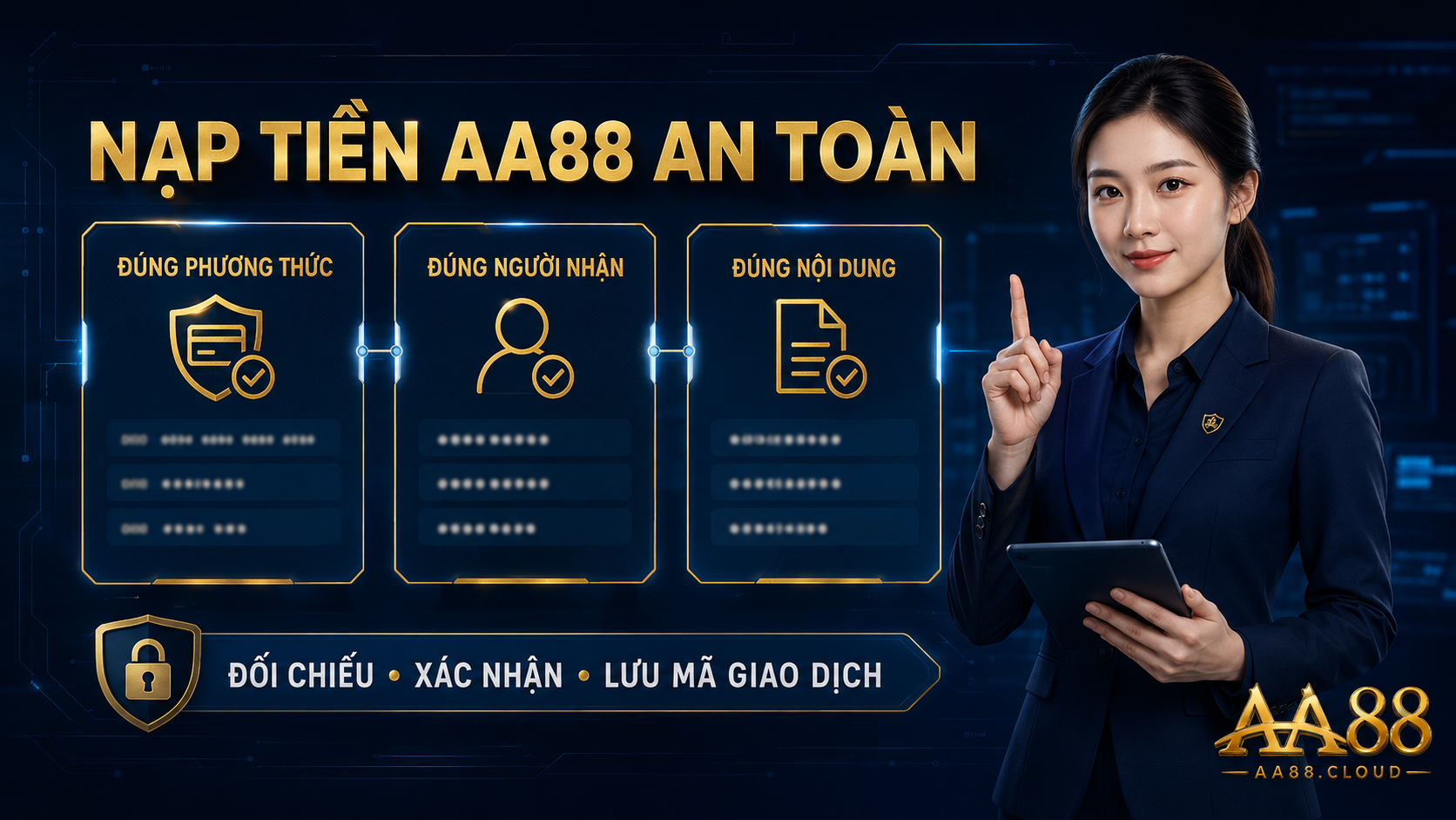 Quy trình nạp tiền AA88 an toàn luôn bắt đầu bằng việc kiểm tra đúng phương thức, đúng người nhận và đúng nội dung giao dịch
