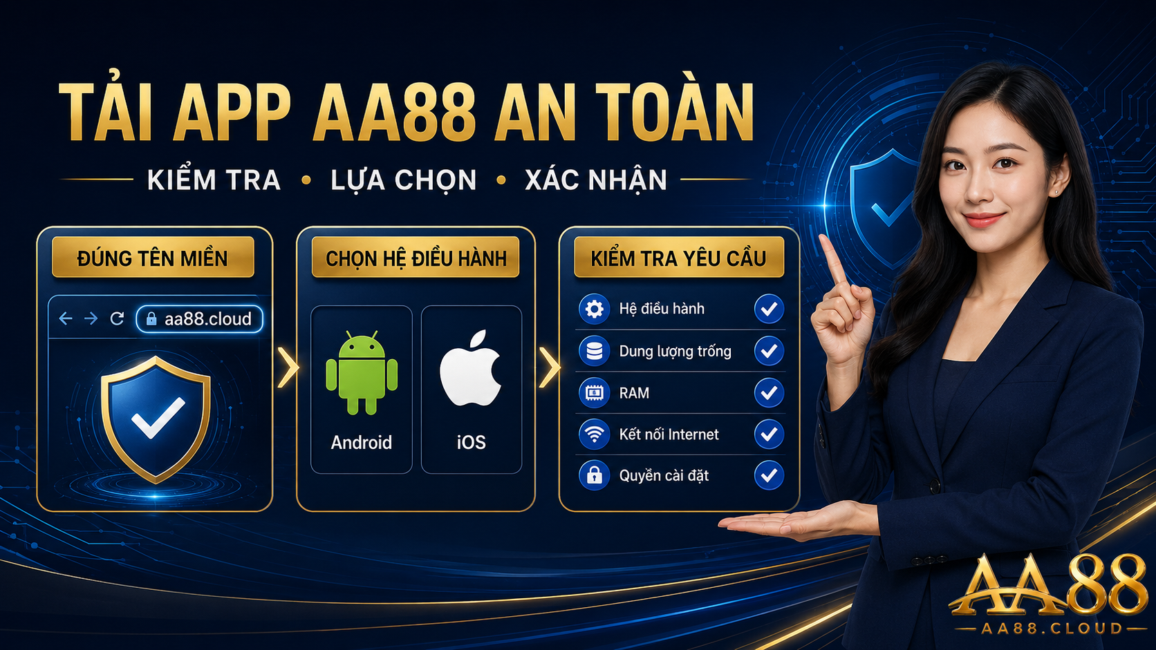 Tải app AA88 cần bắt đầu từ đúng tên miền, chọn đúng hệ điều hành và kiểm tra yêu cầu hiển thị trước khi cài đặt